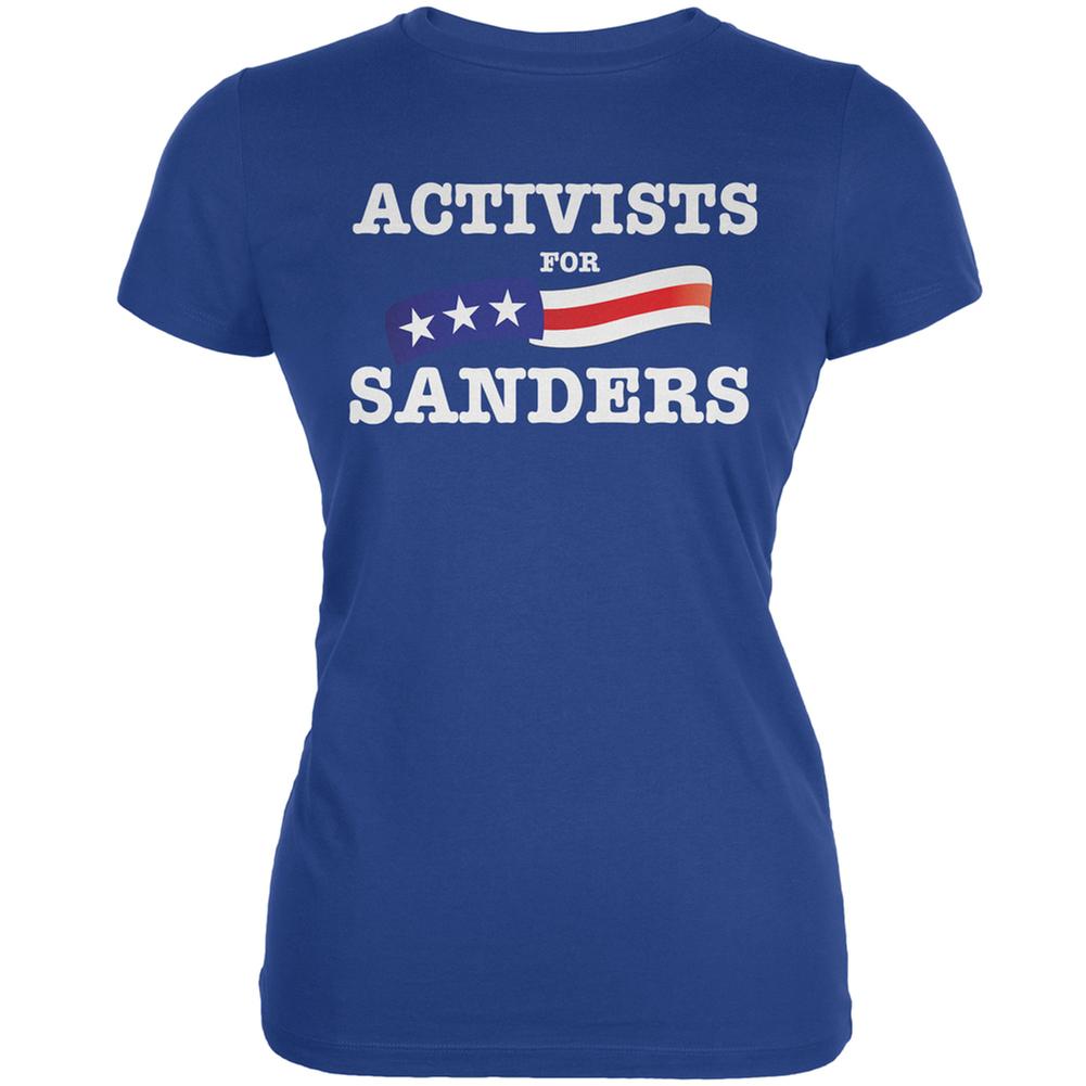 Election 2016 Activists For Sanders Royal Juniors Soft T-Shirt Juniors T-Shirts Old Glory 2XL Blue