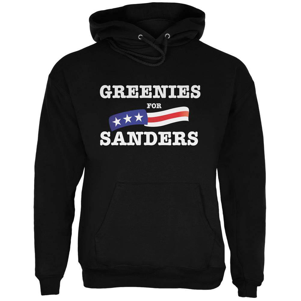 Election 2016 Greenies For Sanders Black Adult Hoodie Men's Hoodies Old Glory 2XL Black