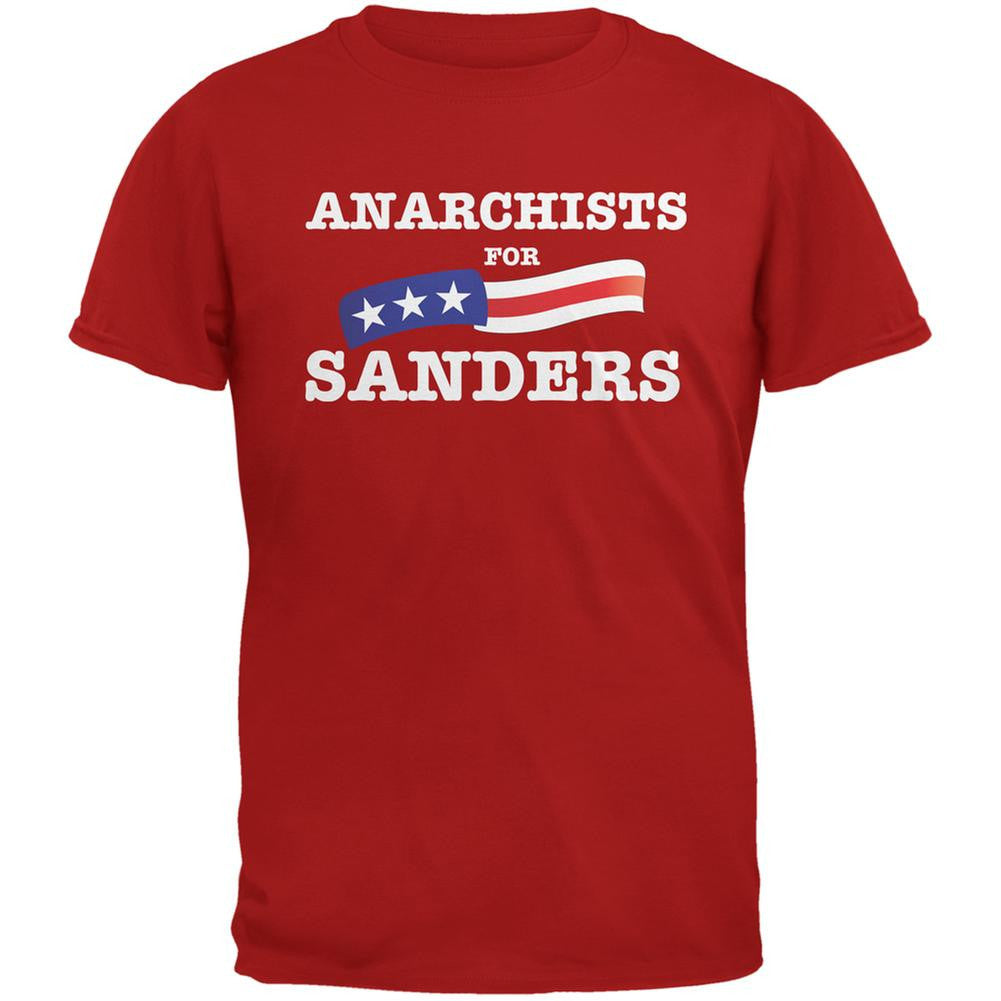 Election 2016 Anarchists For Sanders Red Adult T-Shirt Men's T-Shirts Old Glory 2XL Red