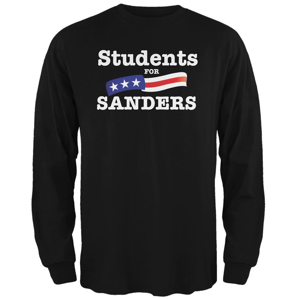 Election 2016 Students For Sanders Black Adult Long Sleeve T-Shirt Men's Long Sleeves Old Glory 2XL Black