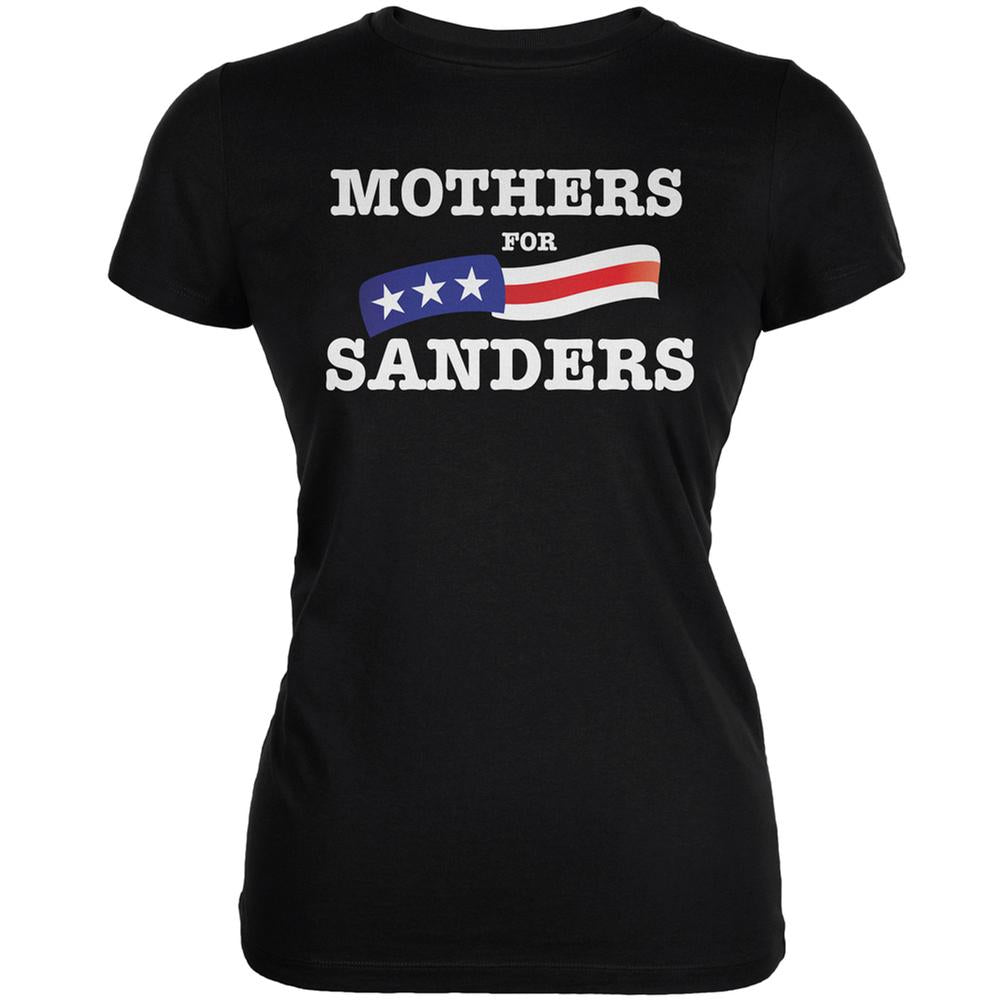 Election 2016 Mothers For Sanders Black Juniors Soft T-Shirt Juniors T-Shirts Old Glory 2XL Black