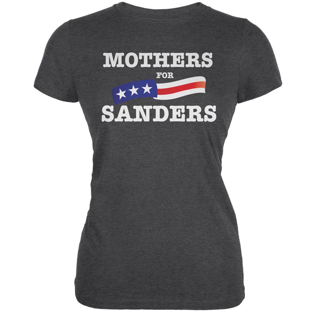 Election 2016 Mothers For Sanders Dark Heather Juniors Soft T-Shirt Juniors T-Shirts Old Glory 2XL Grey