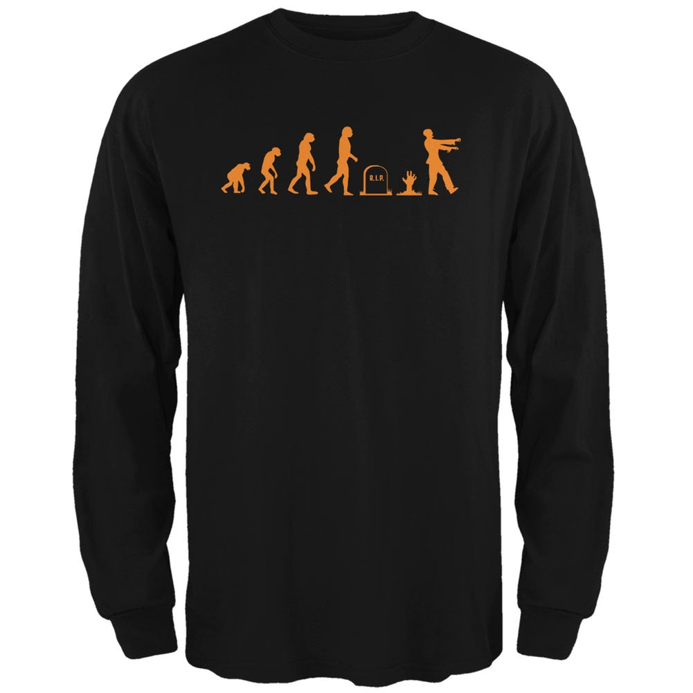 Halloween Zombie Evolution Black Adult Long Sleeve T-Shirt Men's Long Sleeves Old Glory 2XL Black