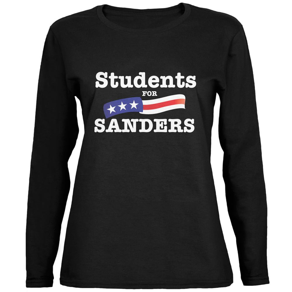 Election 2016 Students For Sanders Black Womens Long Sleeve T-Shirt Women's Long Sleeves Old Glory 2XL Black