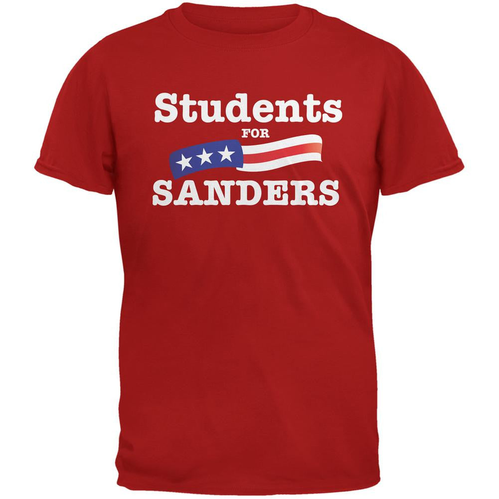 Election 2016 Students For Sanders Red Adult T-Shirt Men's T-Shirts Old Glory 2XL Red