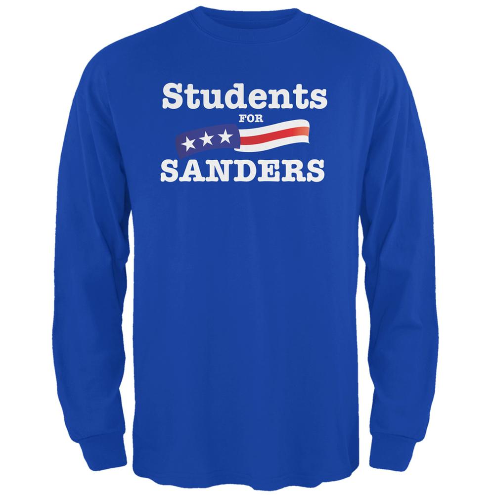 Election 2016 Students For Sanders Royal Adult Long Sleeve T-Shirt Men's Long Sleeves Old Glory 2XL Blue
