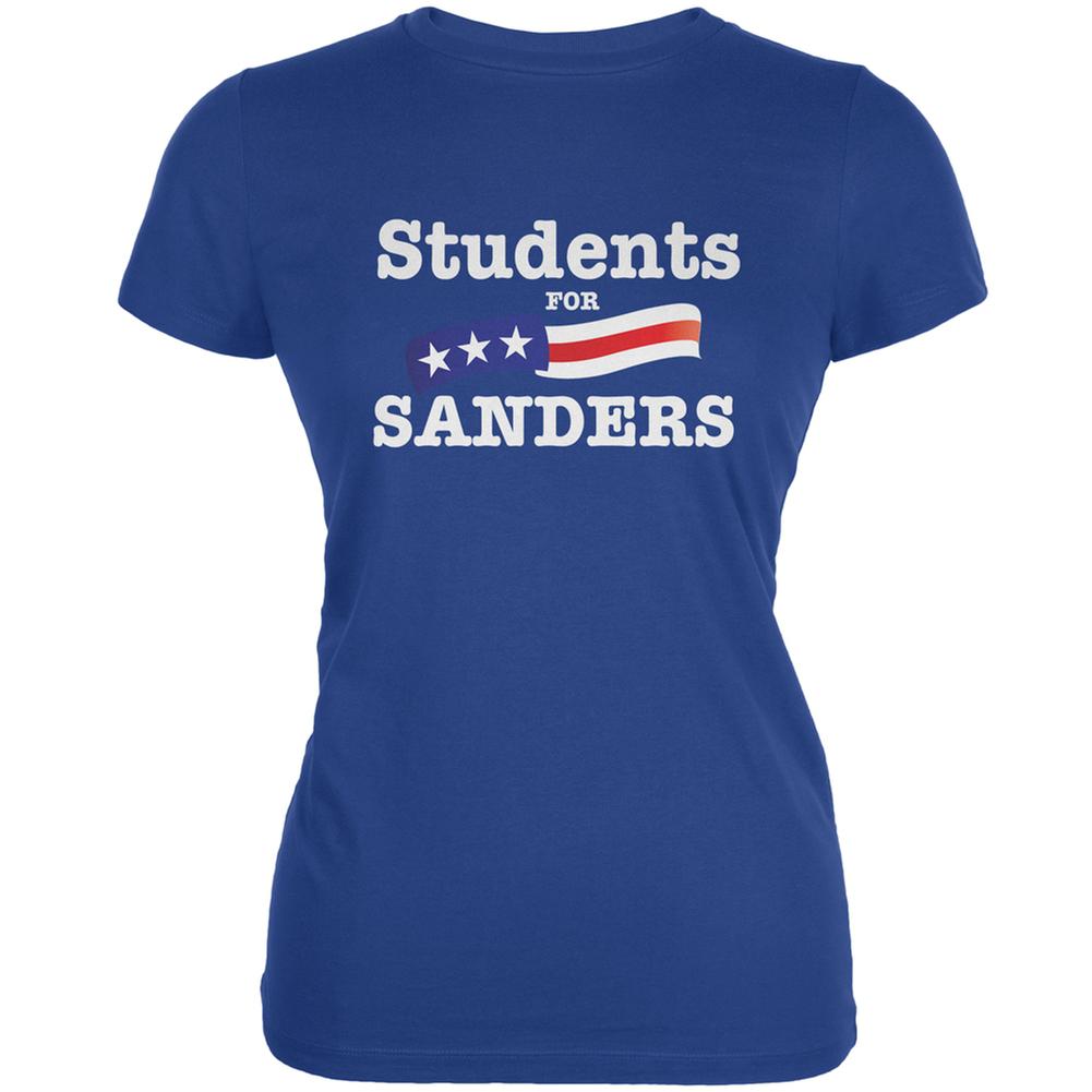 Election 2016 Students For Sanders Royal Juniors Soft T-Shirt Juniors T-Shirts Old Glory 2XL Blue