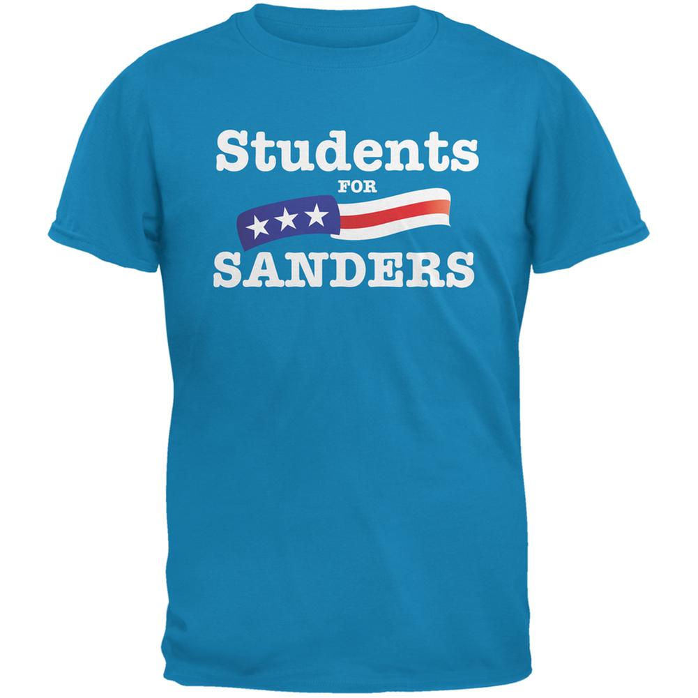 Election 2016 Students For Sanders Sapphire Blue Adult T-Shirt Men's T-Shirts Old Glory 2XL Blue