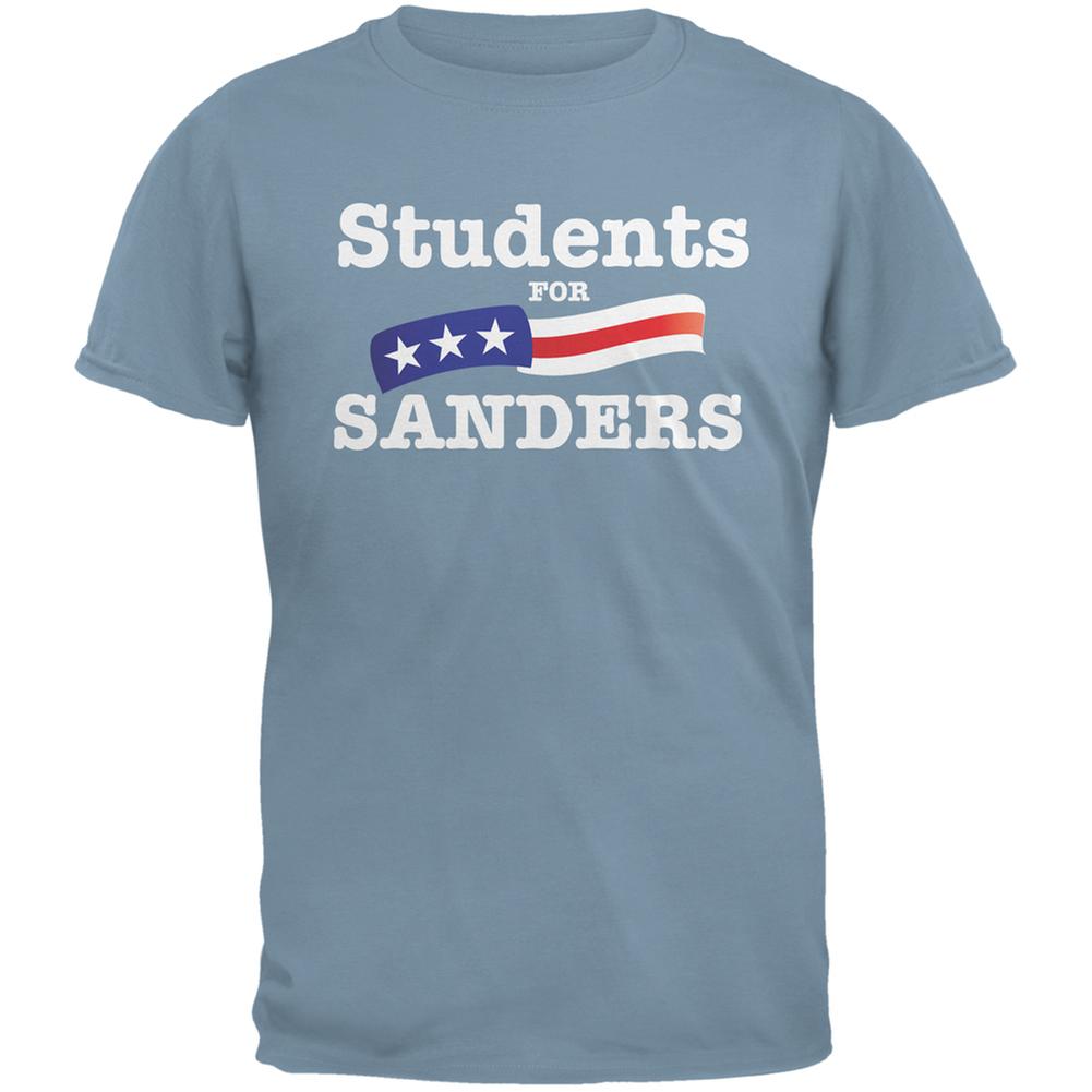 Election 2016 Students For Sanders Stone Blue Adult T-Shirt Men's T-Shirts Old Glory 2XL Blue