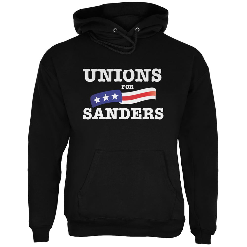 Election 2016 Unions For Sanders Black Adult Hoodie Men's Hoodies Old Glory 2XL Black
