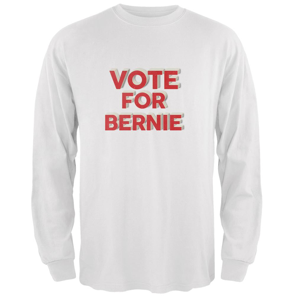 Election 2016 Vote For Bernie 3D White Adult Long Sleeve T-Shirt Men's Long Sleeves Old Glory 2XL White