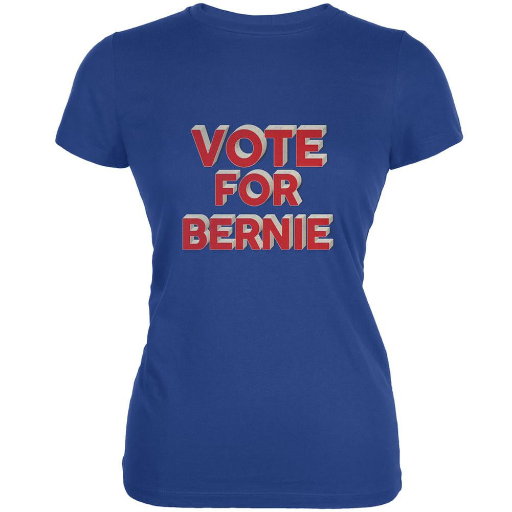 Election 2016 Vote For Bernie 3D Royal Juniors Soft T-Shirt Juniors T-Shirts Old Glory 2XL Blue