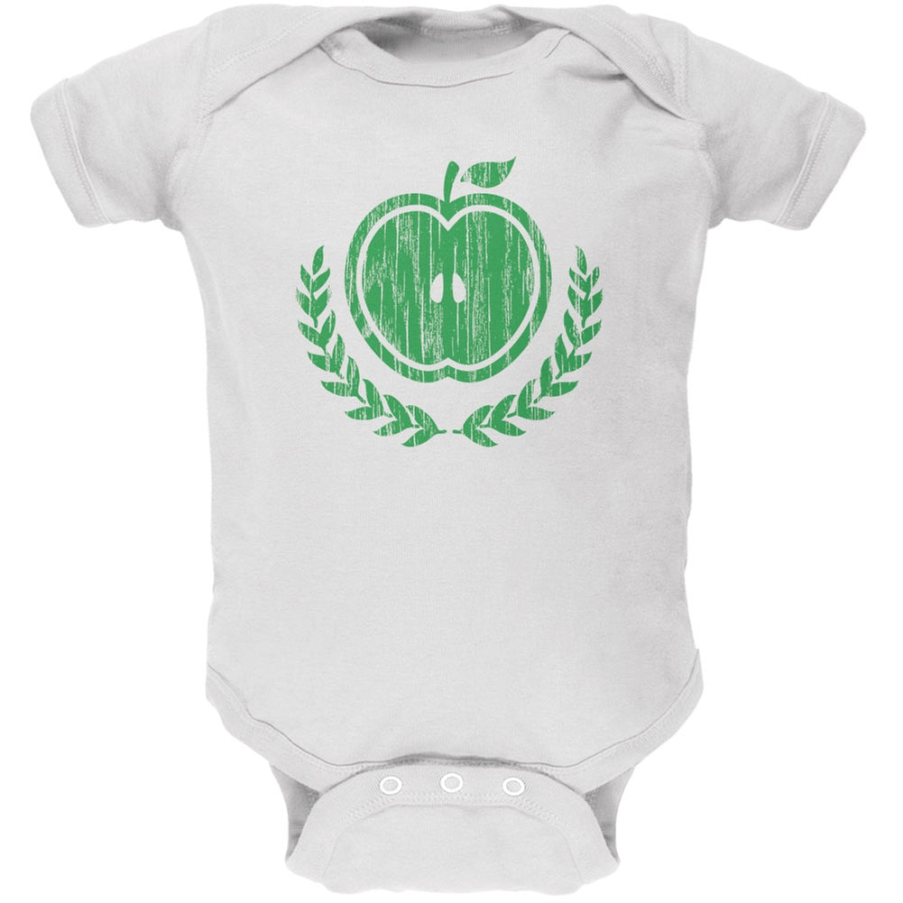 Baby Shower Theme Apple of My Eye Rustic White Soft Baby One Piece Baby One Piece Old Glory 0-3M White