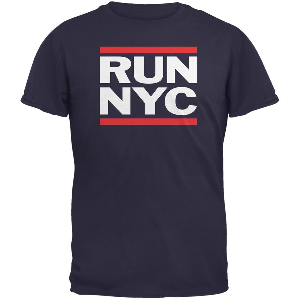 RUN NYC Navy Adult T-Shirt Men's T-Shirts Old Glory 2XL Blue