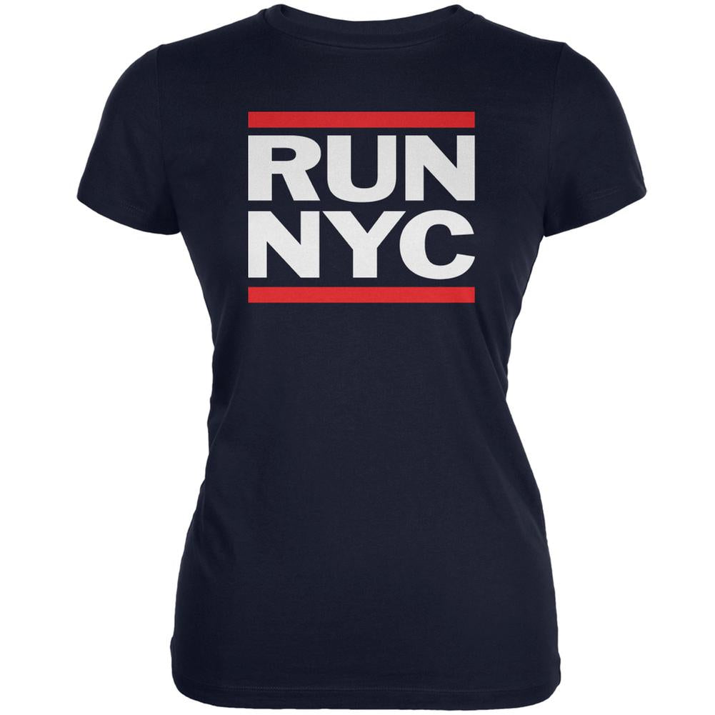 RUN NYC Navy Juniors Soft T-Shirt Juniors T-Shirts Old Glory 2XL Blue