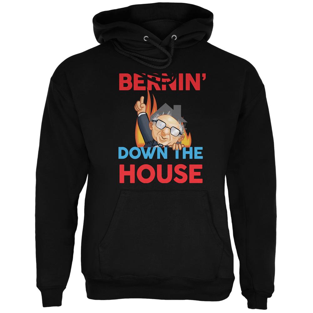 Election 2020 Bernie Bernin' Down The House Black Adult Hoodie Men's Hoodies Old Glory 2XL Black