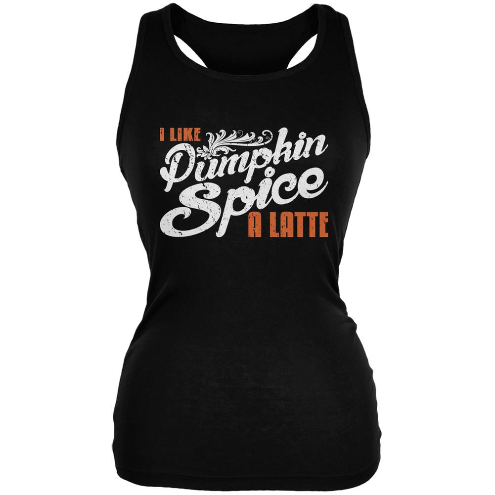 I Like Pumpkin Spice A Latte Black Juniors Soft Tank Top Juniors Tank Tops Old Glory 2XL Black