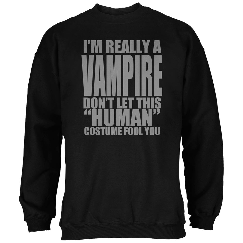 Halloween Human Vampire Costume Black Adult Sweatshirt Men's Sweatshirts Old Glory 2XL Black