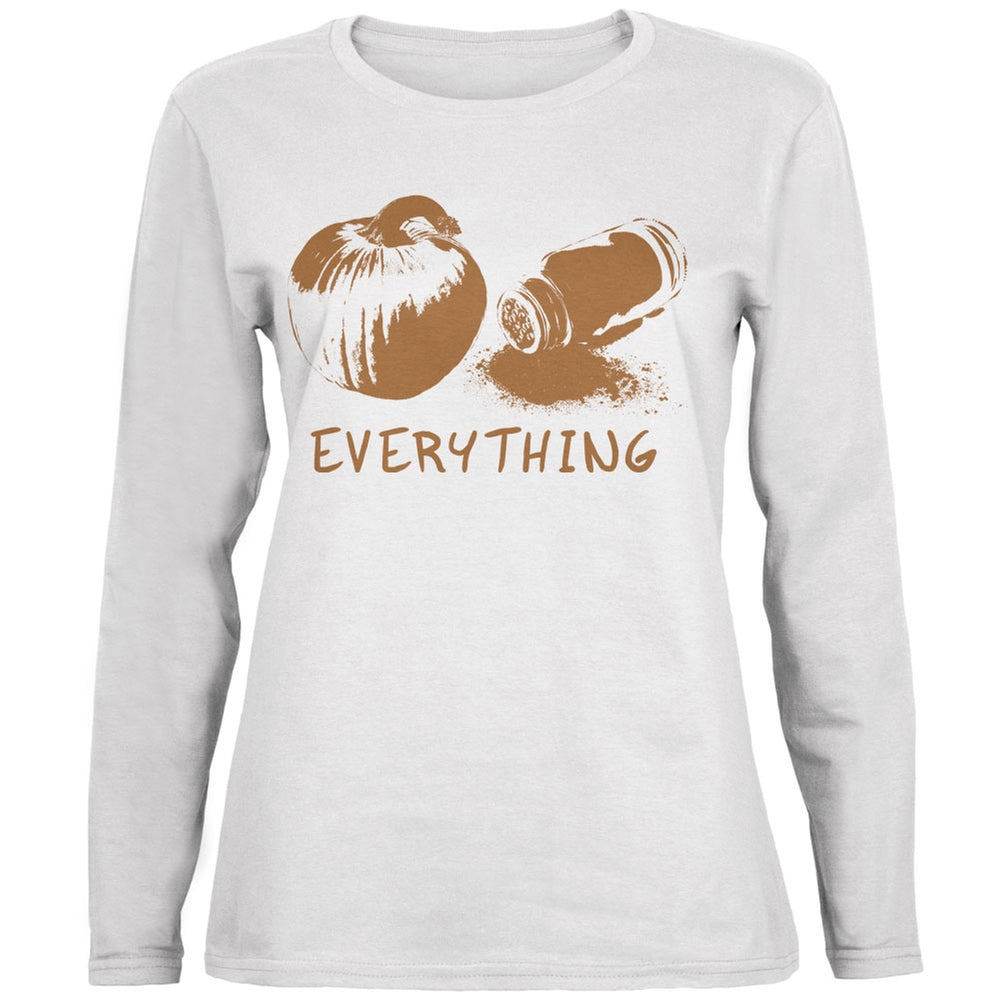 Pumpkin Spice Everything White Womens Long Sleeve T-Shirt Women's Long Sleeves Old Glory 2XL White