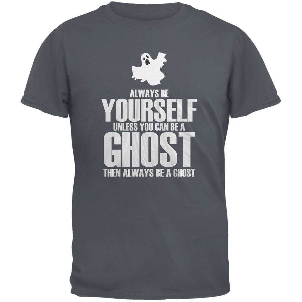 Halloween Always Be Yourself Ghost Charcoal Youth T-Shirt Youth T-Shirts Old Glory LG Grey