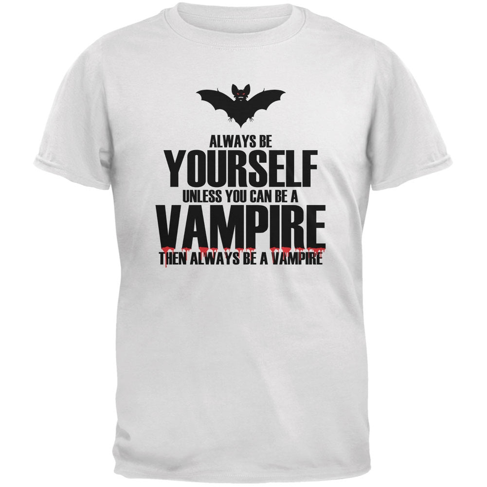 Halloween Always Be Yourself Vampire White Youth T-Shirt Youth T-Shirts Old Glory LG White