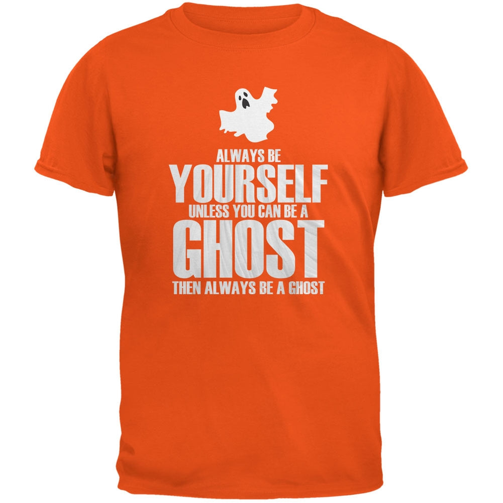 Halloween Always Be Yourself Ghost Orange Youth T-Shirt Youth T-Shirts Old Glory LG Orange