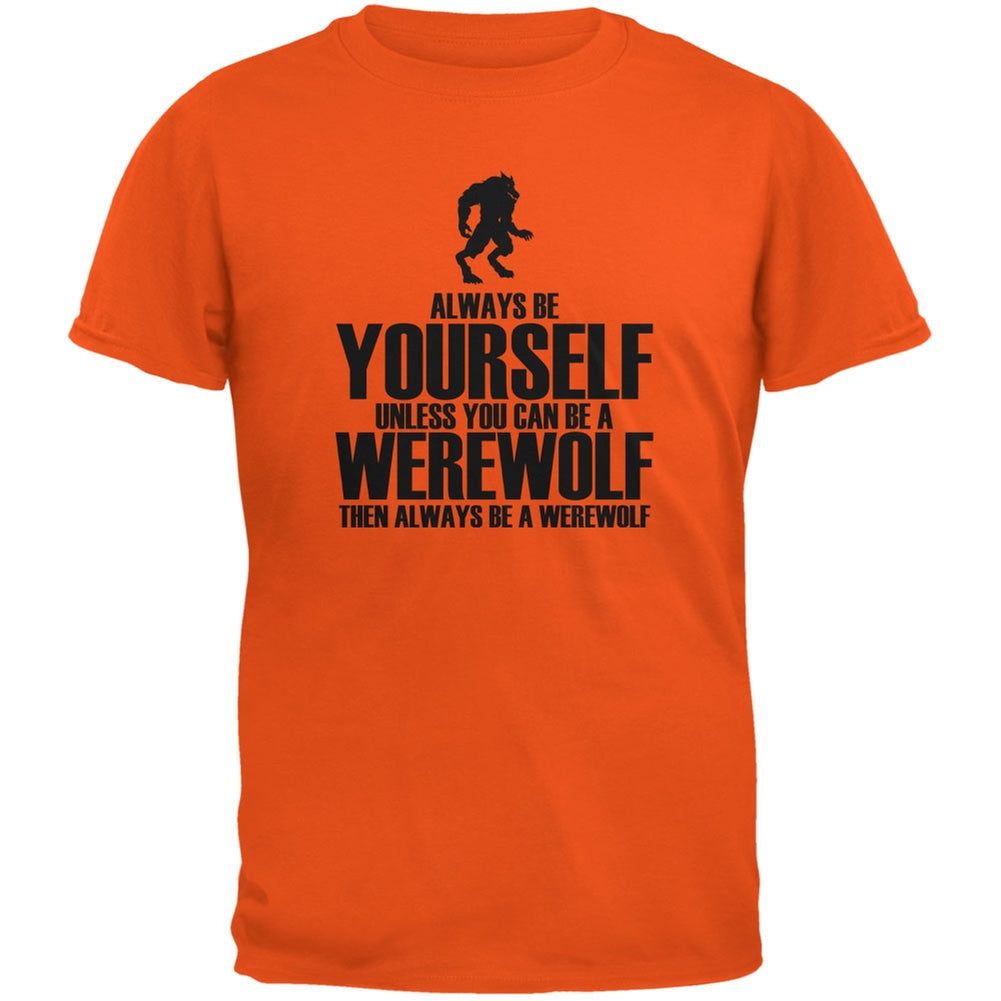 Halloween Always Be Yourself Werewolf Orange Youth T-Shirt Youth T-Shirts Old Glory LG Orange