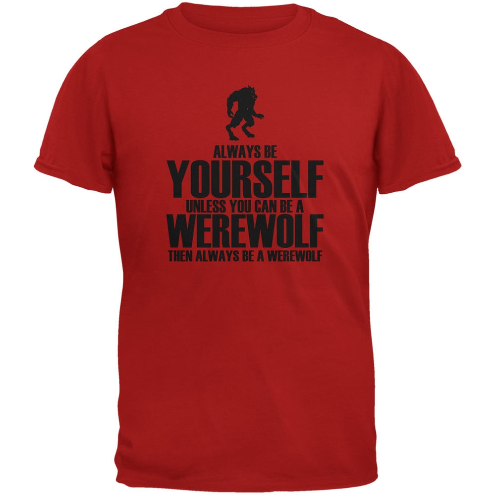 Halloween Always Be Yourself Werewolf Red Youth T-Shirt Youth T-Shirts Old Glory LG Red