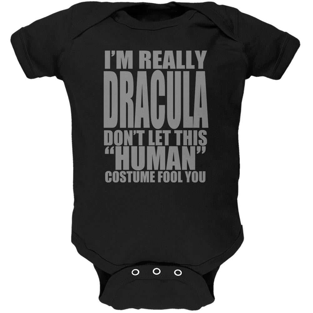 Halloween Human Dracula Costume Black Soft Baby One Piece Baby One Piece Old Glory 0-3M Black