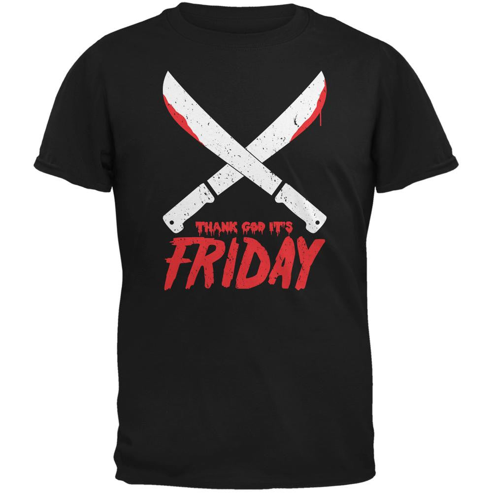 Thank God Its Friday Horror Black Adult T-Shirt Men's T-Shirts Old Glory 2XL Black