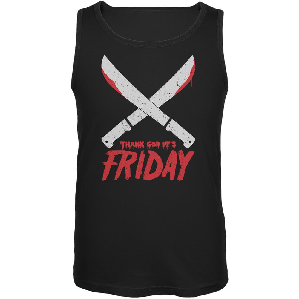 Thank God Its Friday Horror Black Adult Tank Top Men's Tank Tops Old Glory 2XL Black