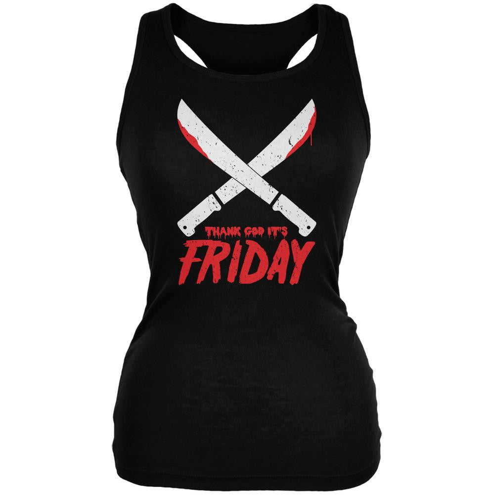Thank God Its Friday Horror Black Juniors Soft Tank Top Juniors Tank Tops Old Glory 2XL Black