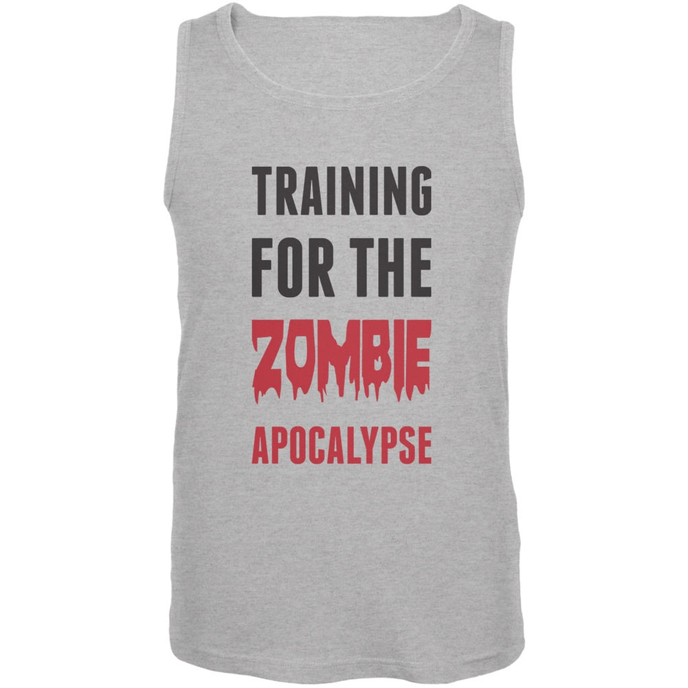 Training for the Zombie Apocalypse Heather Grey Adult Tank Top Men's Tank Tops Old Glory 2XL Grey