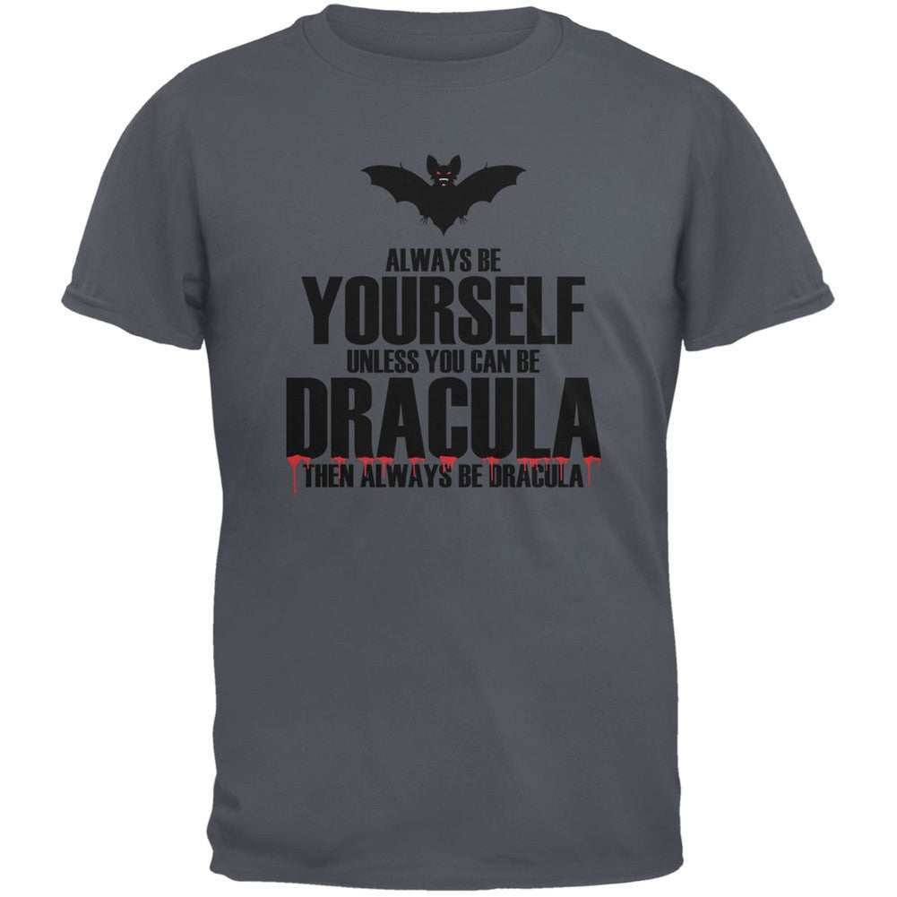 Halloween Always Be Yourself Dracula Charcoal Youth T-Shirt Youth T-Shirts Old Glory LG Grey