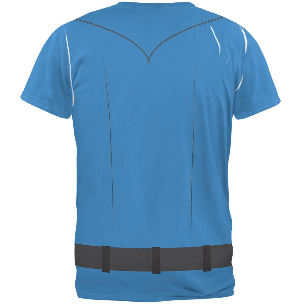 Halloween Patrol Blue Police Officer Costume All Over Adult T-Shirt Men's T-Shirts Old Glory