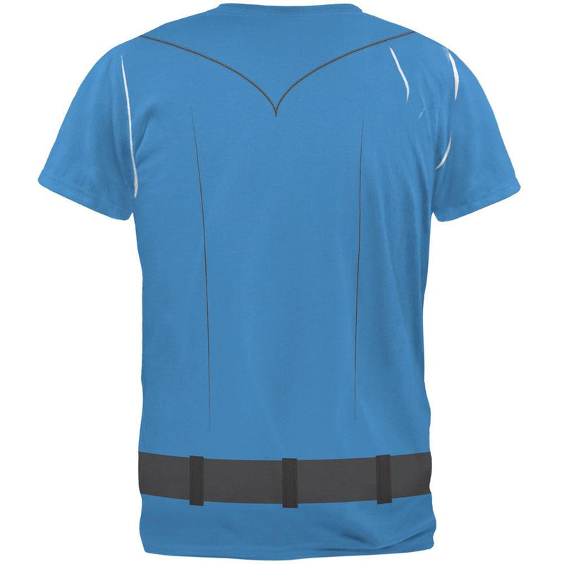 Halloween Patrol Blue Police Officer Costume All Over Adult T-Shirt Men's T-Shirts Old Glory