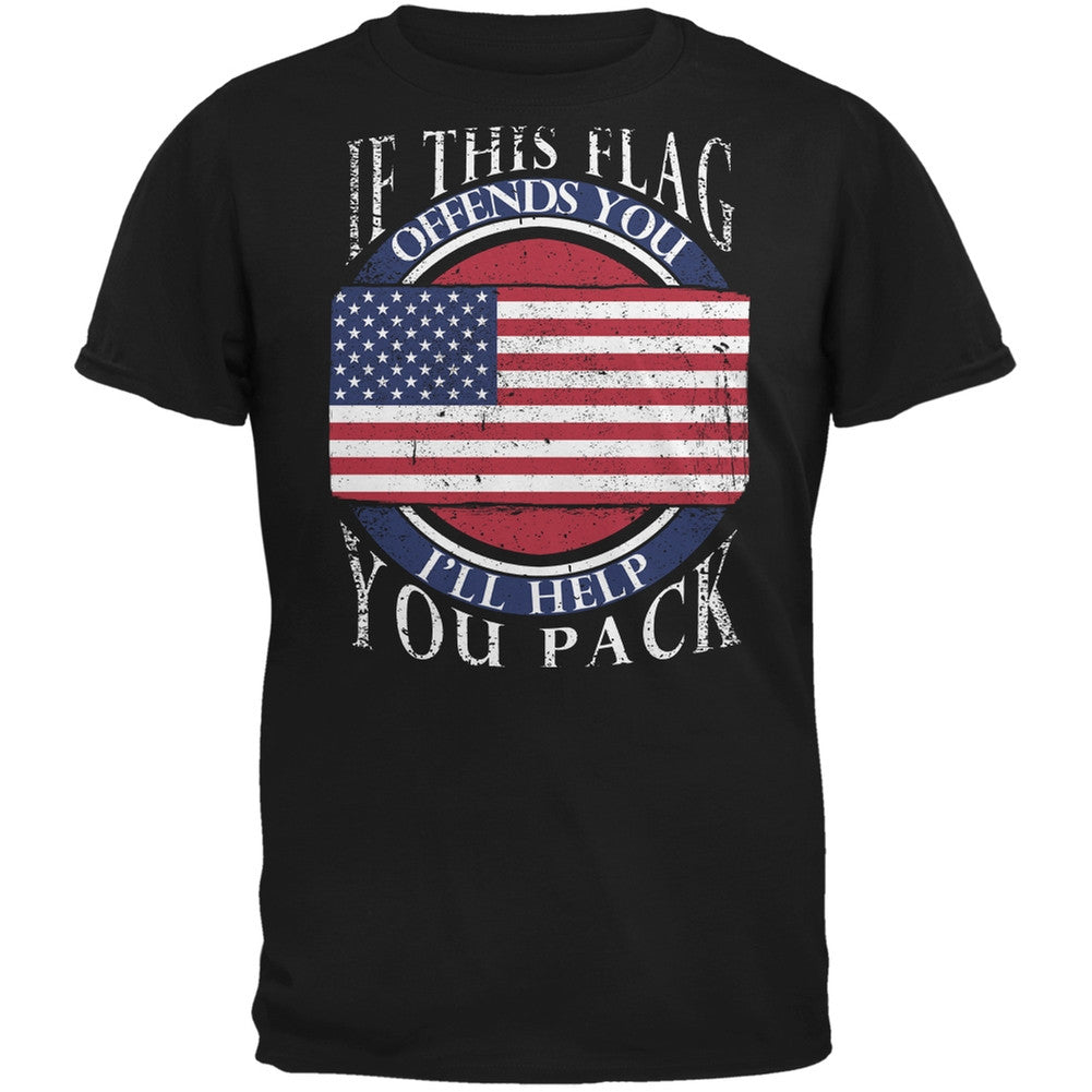 American Flag Help You Pack Black Youth T-Shirt Youth T-Shirts Old Glory LG Black