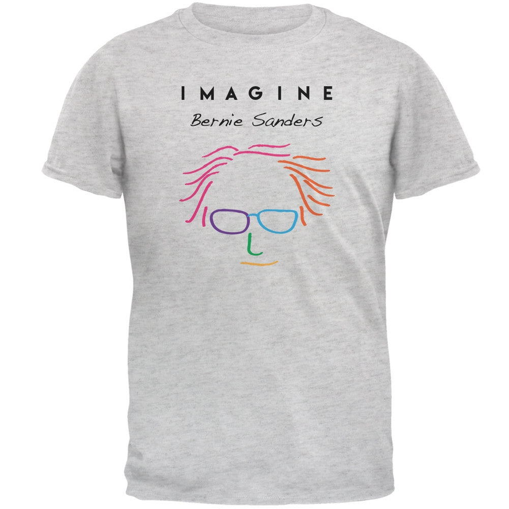 Election 2016 Bernie Sanders Imagine Light Heather Grey Adult T-Shirt Men's T-Shirts Old Glory 2XL Grey