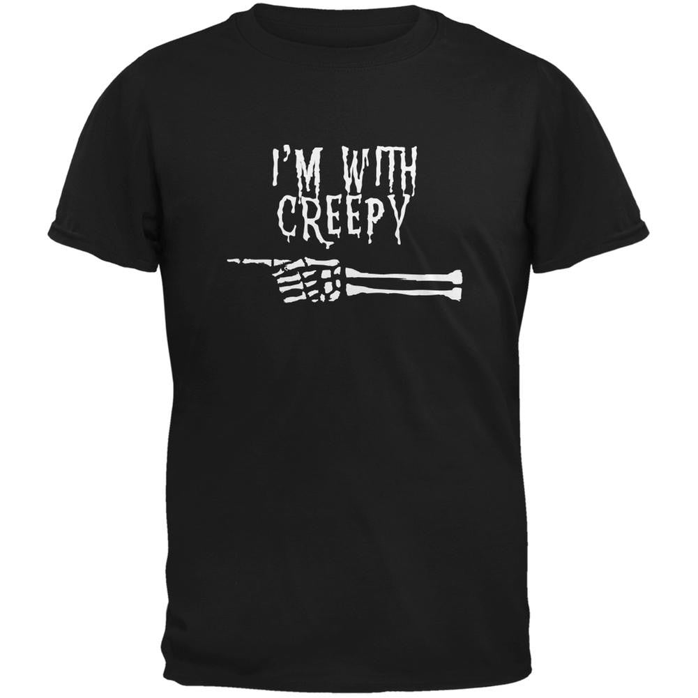 Halloween I'm With Creepy Black Youth T-Shirt Youth T-Shirts Old Glory LG Black