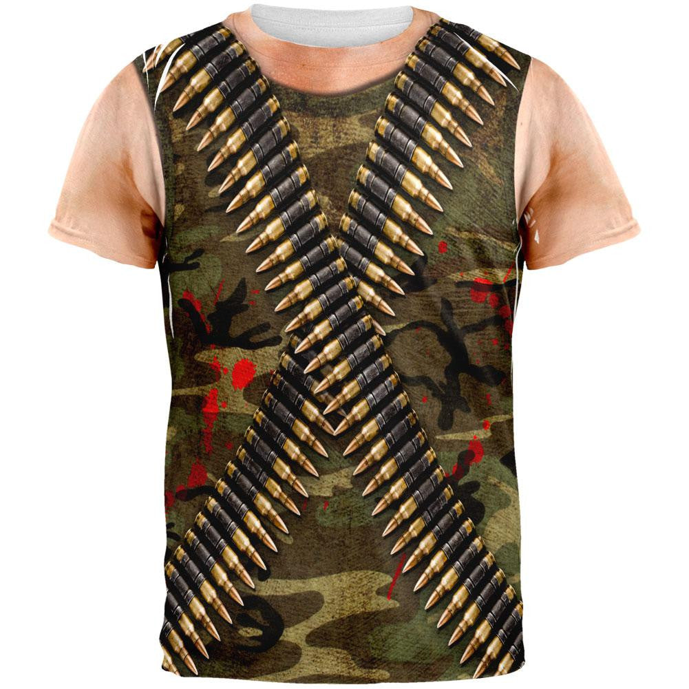 Halloween Commando Ranger Costume All Over Adult T-Shirt Men's T-Shirts Old Glory 2XL Multi