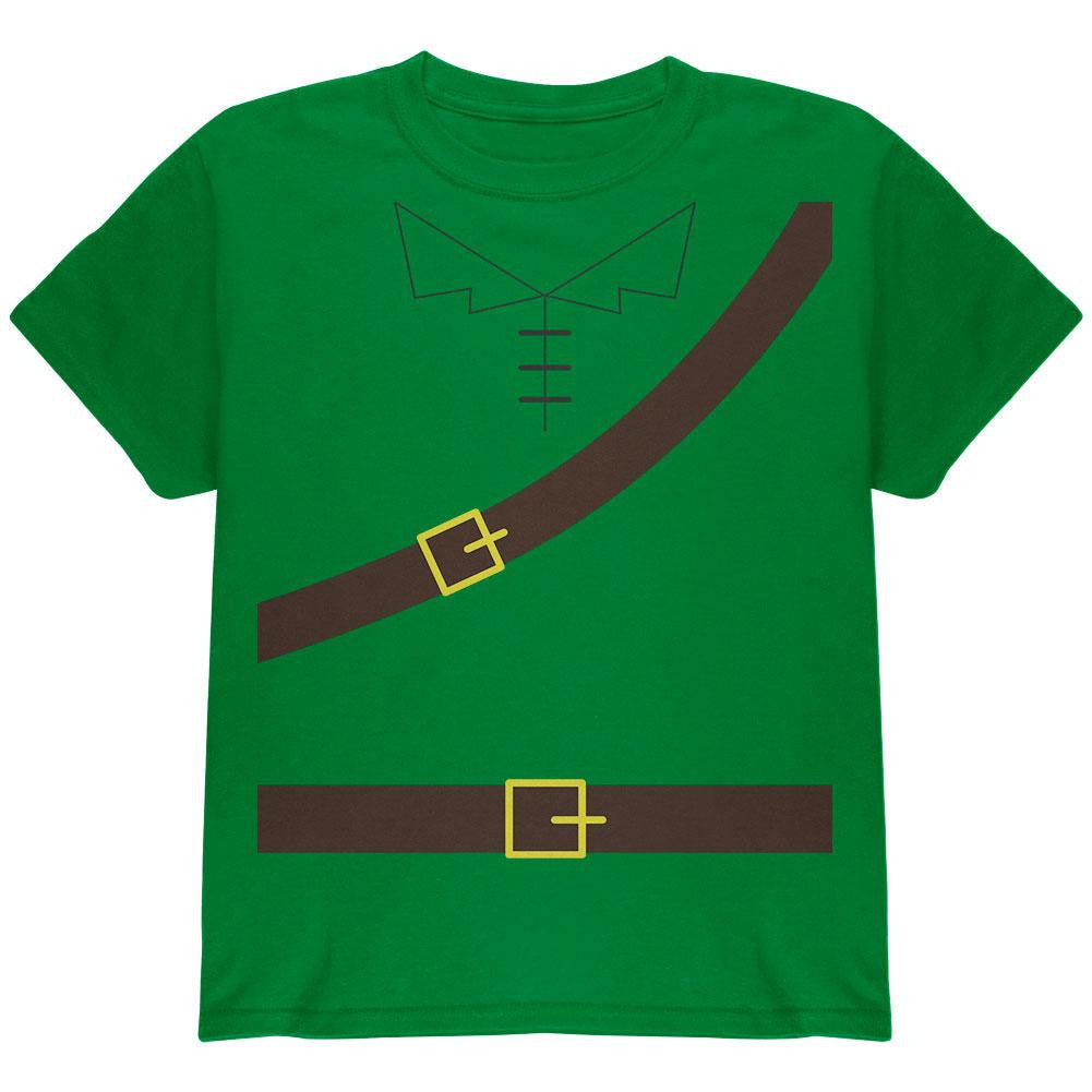 Halloween Robin Hood Costume Irish Green Youth T-Shirt Youth T-Shirts Old Glory LG Green