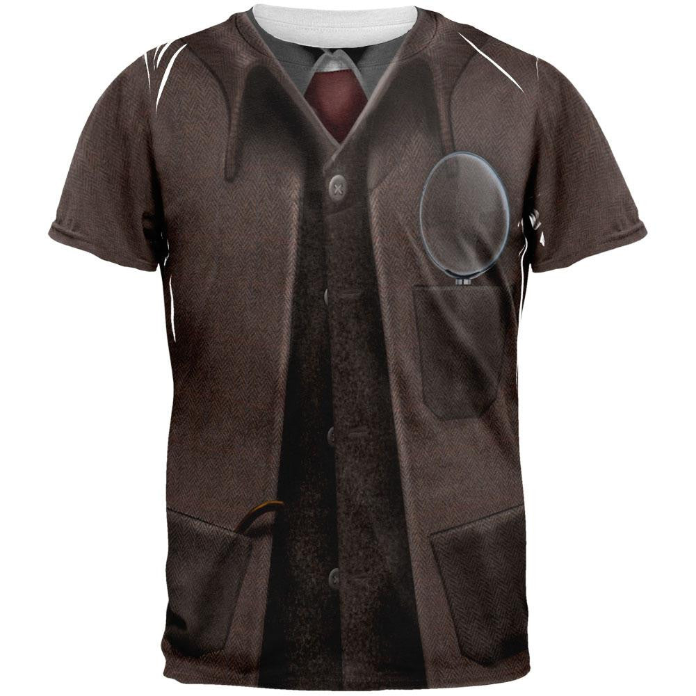 Halloween Sherlock Holmes Costume All Over Adult T-Shirt Men's T-Shirts Old Glory 2XL Multi