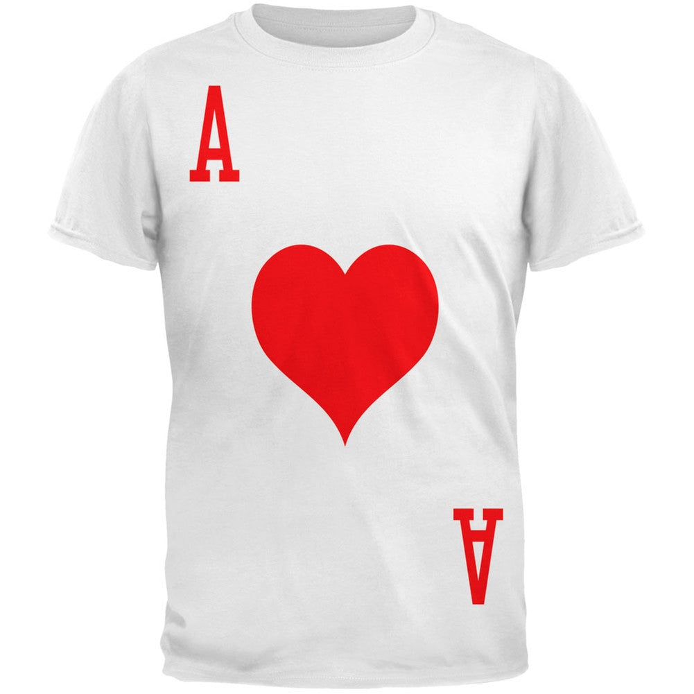 Halloween Ace of Hearts Card Soldier Costume All Over Adult T-Shirt Men's T-Shirts Old Glory 2XL White