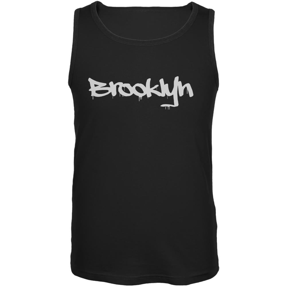 New York City Brooklyn Graffiti Black Adult Tank Top Men's Tank Tops Old Glory 2XL Black