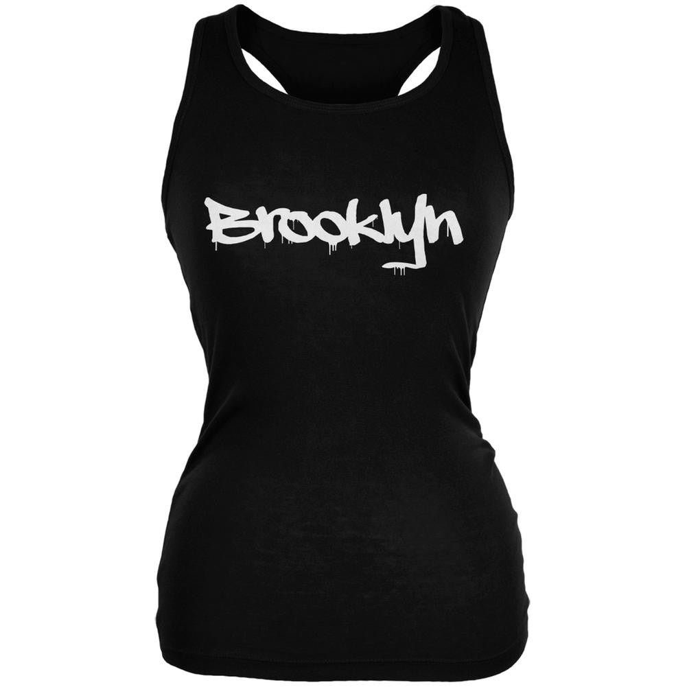 New York City Brooklyn Graffiti Black Juniors Soft Tank Top Juniors Tank Tops Old Glory 2XL Black