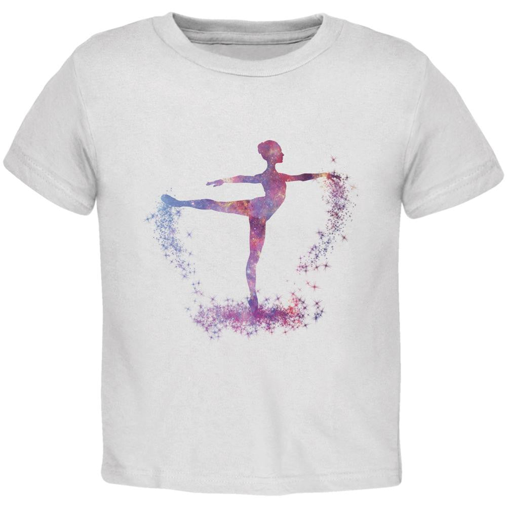 Galaxy Ballarina Dancer White Toddler T-Shirt Toddler T-Shirts Old Glory 2T White