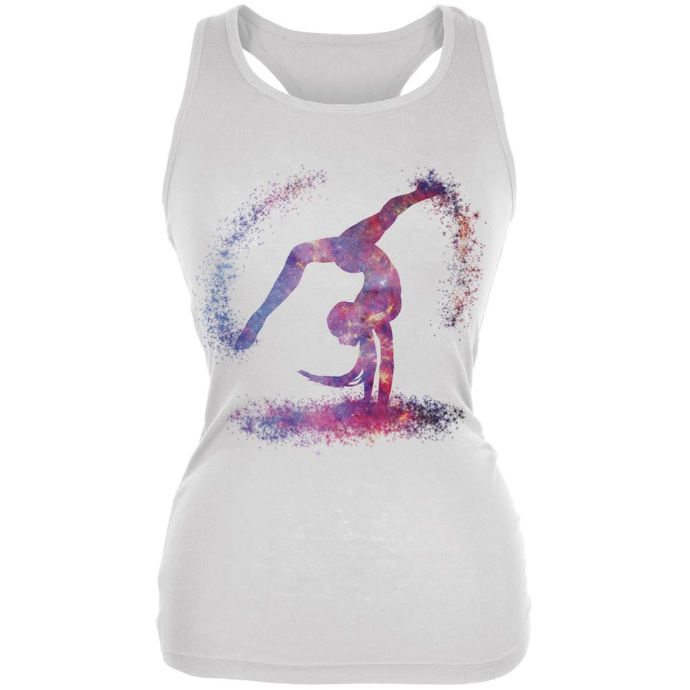 Galaxy Gymnast White Juniors Soft Tank Top Juniors Tank Tops Old Glory 2XL White