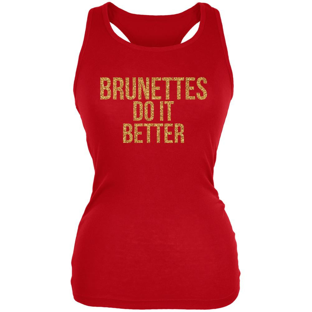 Brunettes Do It Better Red Juniors Soft Tank Top Juniors Tank Tops Old Glory 2XL Red