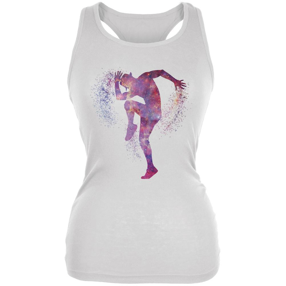 Galaxy Jazz Dancer White Juniors Soft Tank Top Juniors Tank Tops Old Glory 2XL White