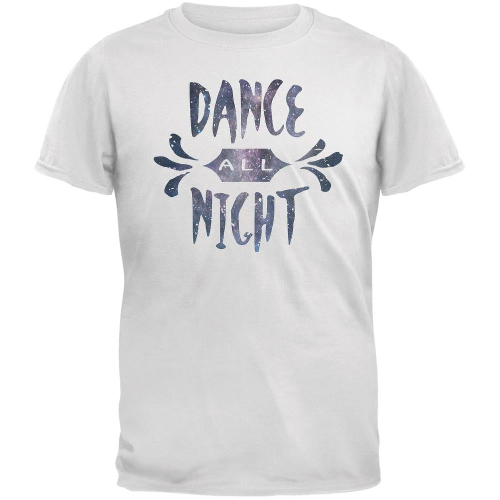 Dance All Night White Adult T-Shirt Men's T-Shirts Old Glory 2XL White